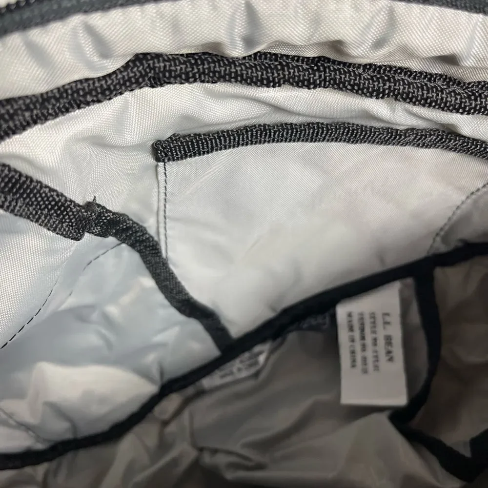 Black LL Bean AmeriBag Healthy. Back sling back black quilted